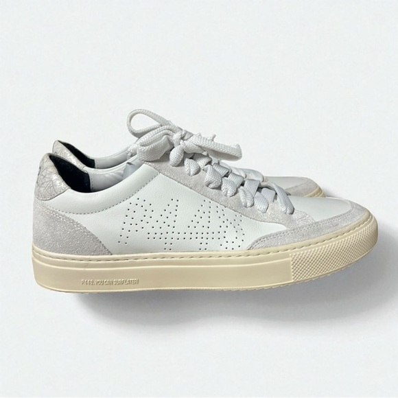 🌻P448 Soho Low Top White/Silver Sneakers Women's Size 38 - Picture 4 of 12